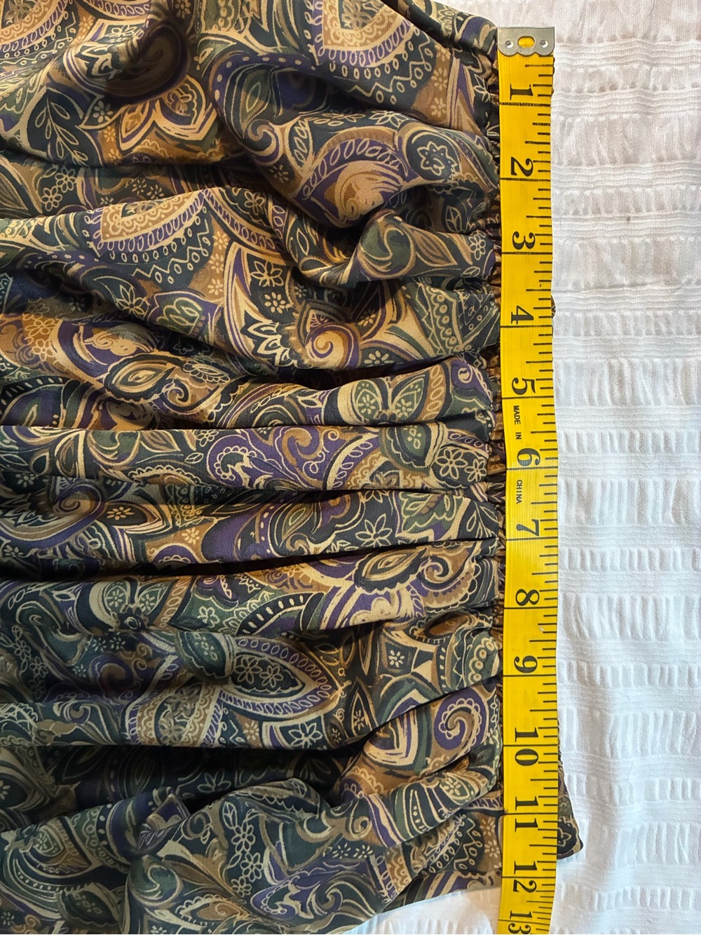 Leslie Fay Dresses Petite vintage pleated skirt in a rich multi-color paisley - Picture 6 of 7